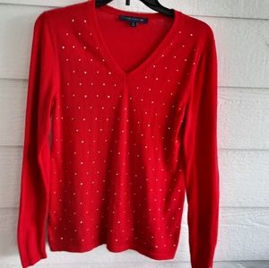 Tommy Hilfiger V neck red sweater